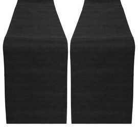 Black Jute Table Runner Burlap Fabric Roll for Crafting Wedding Party Decoration Pack of 2 Each L-72 X W-12