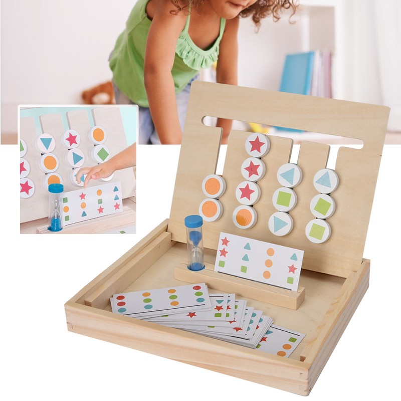 Children Educational Toy Four Color Wooden Blocks Logical Thinking Training