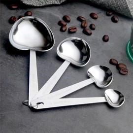 4 Piece Complete Metal Measuring Spoons Sets - Measuring Scoop,Digital and Classic Spoon Measuring Set