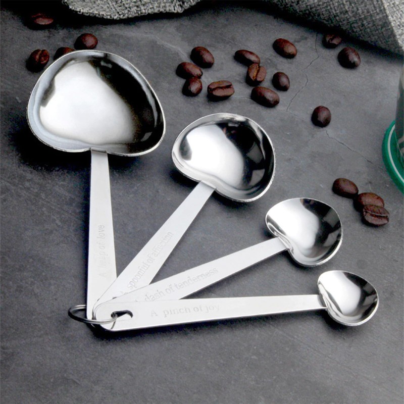 4 Piece Complete Metal Measuring Spoons Sets - Measuring Scoop,Digital