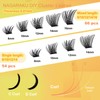 NAGARAKU Cluster Eyelashes, 54 Clusters, 50D Self Grafting, Segmented DIY
