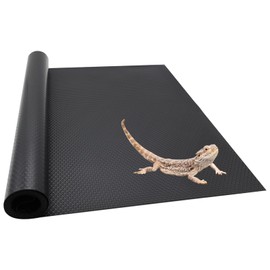 Uigidori Reptile Carpet Bedding, 17.7 x 78.7 Inches Cuttable Reptile Terrarium Substrate Liner, Bearded Dragon Tank Accessories, Reptile Tank Mat for Leopard Gecko, Lizard, Snake and Tortoise, Black