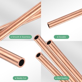 M METERXITY 3-Pack 200mm Brass Round Tube, 2mm OD 0.5mm Wall Thickness H65 Brass Seamless Tubing for Construction/Machining/DIY Crafting, Metal Straight Pipe [0.08x0.02x7.9IN]