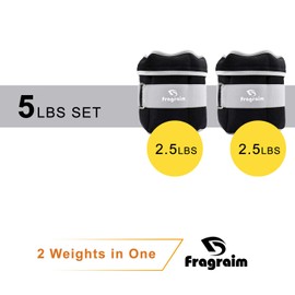 Adjustable Ankle Weights 1-5 LBS Pair with Removable Weight for Jogging, Gymnastics, Aerobics, Physical Therapy, Resistance Training|Each 0.5-2.5 LBS, Total 5LBS, Grey