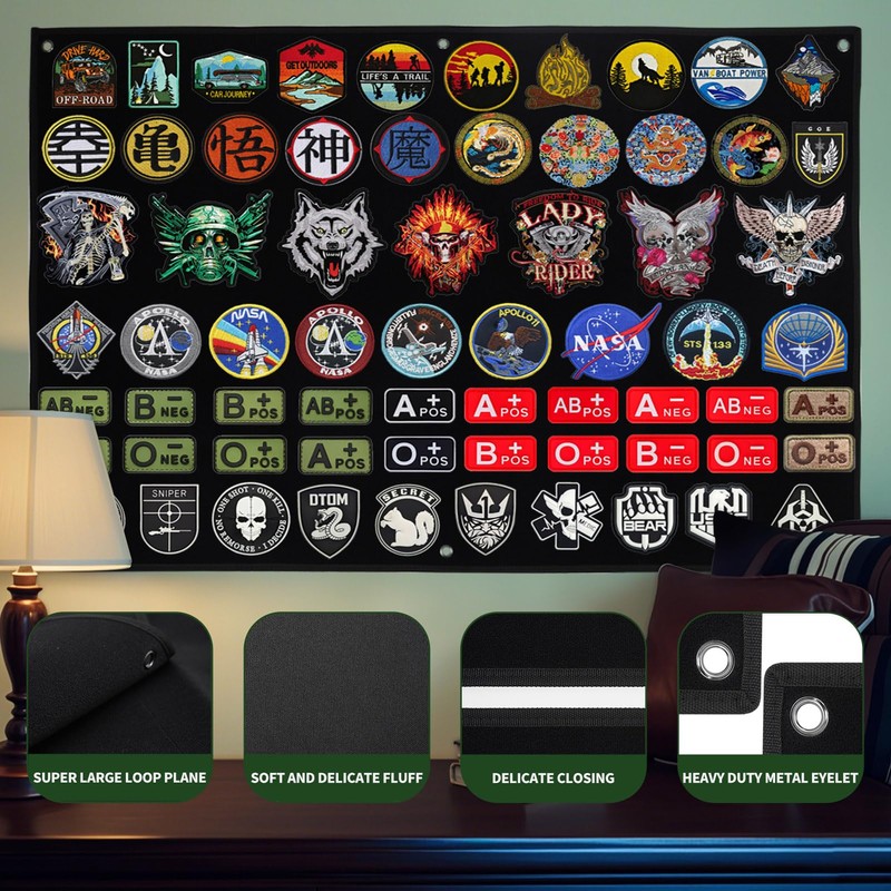 47x30 inch Tactical Patch Nylon Board, Display Wall Panel Holder,