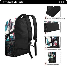 GEDAKO Travel Hiking Daypack Foldable Packable Backpack Cool Dinosaur Waterproof Lightweight Casual Rucksuck for Men Women