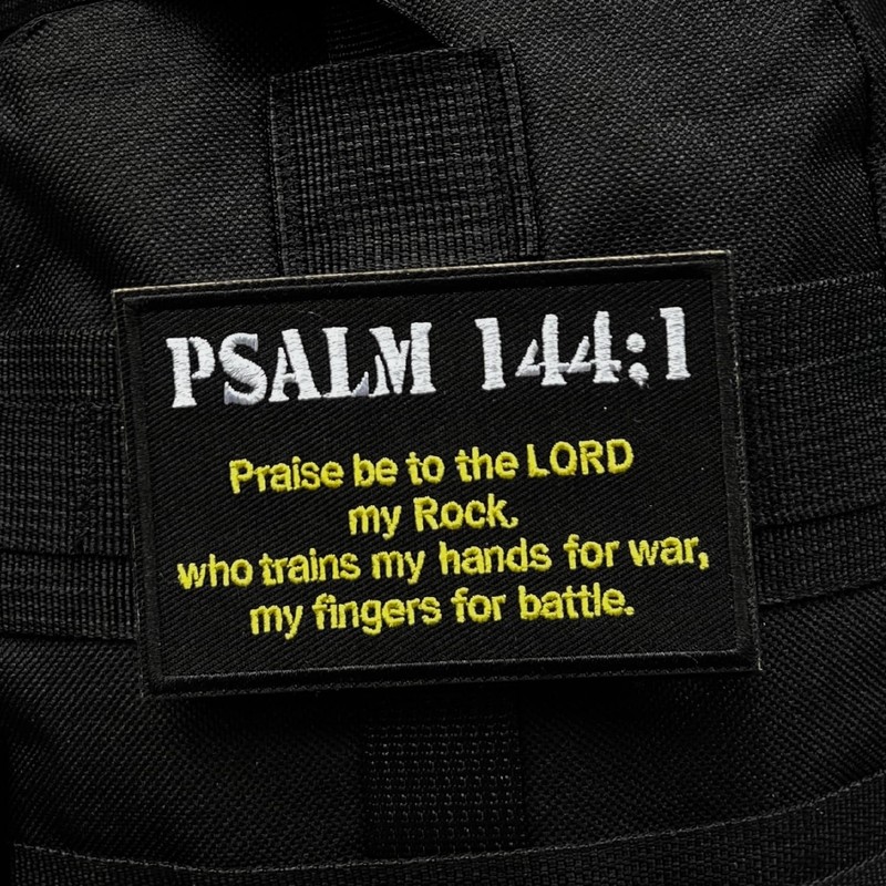 Military Tactical Backpack Patches, Psalm 144:1 BNW Combat Badge, Morale