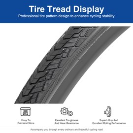 FengCan 1 piece 700 x 38c tire, 700 x 38c 40-622 bicycle tire, compatible with 27.6 inches (700 mm) cross bike, road bike, tire cross section width 1.5 inches (38 mm) (BQ046)