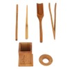 6Pcs Bamboo Chinese Gongfu Tea Set, Tea Bucket Tea Spoon