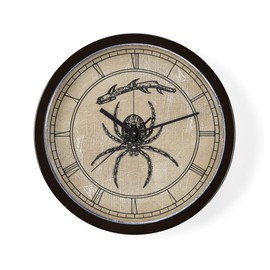 CafePress Spider On Branch 10" Wall Clock for Livingroom, Kitchen, or Office