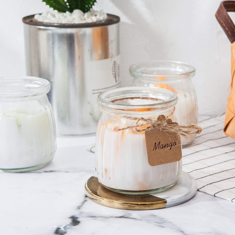 Encheng Glass Jars, 7 oz Glass Yogurt Jars With Lids(PE),Replacement