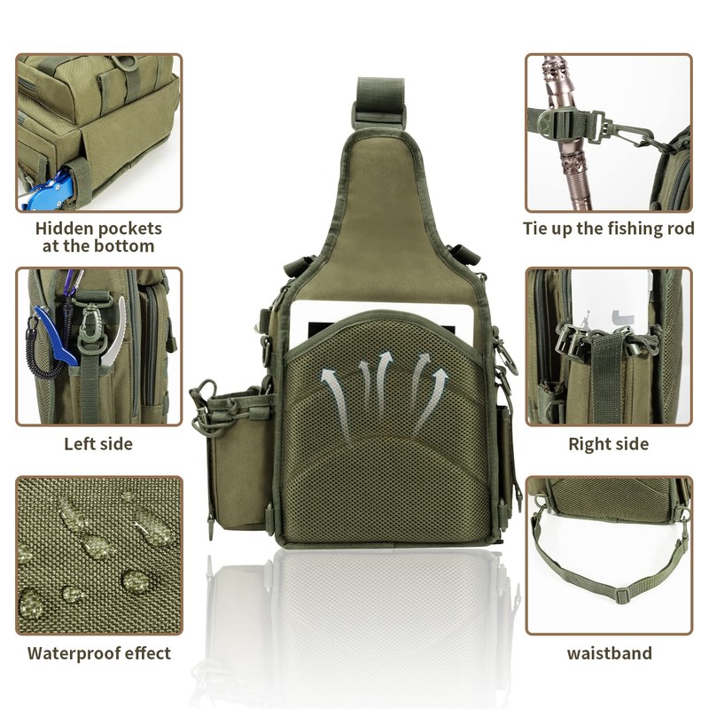 BLISSWILL Fishing Backpack Outdoor Tackle Bag Large Water-resistant Fish pack