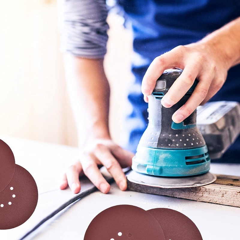 225mm Sanding Discs 80/120 Grit, 30Pcs 225mm Sandpaper Sheet 8