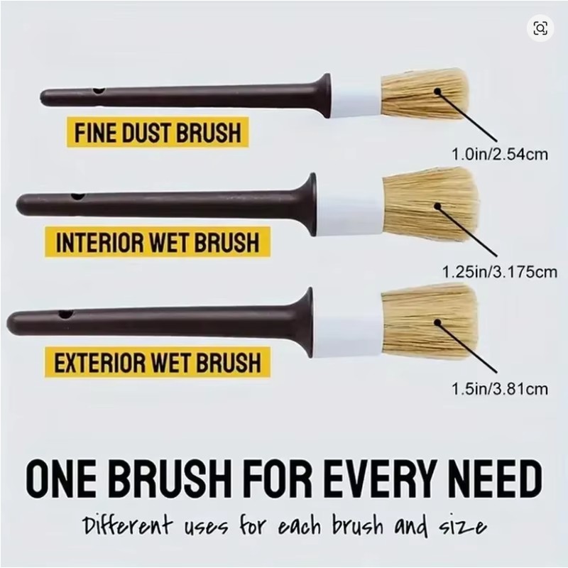 Car Detailing Brush Set – 3-Piece Interior & Exterior Cleaning