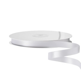 LIUYAXI White Satin Ribbon, Double Faced 1/2" X Continuous 25 Yards Ribbons Perfect for Gift Wrapping Bows Bouquet Wedding Craft and More