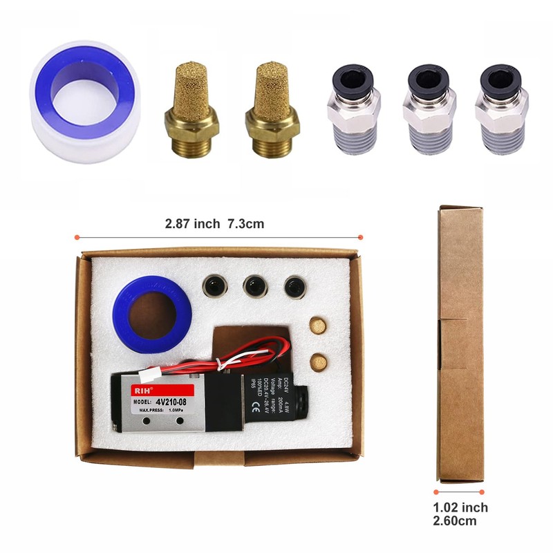 RIH Pneumatics Solenoid Valve 1/4" NPT DC24V Single Coil Pilot-Operated