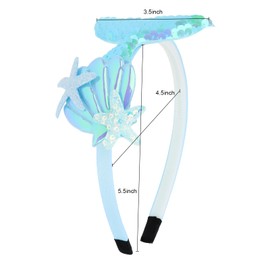 GAFATORY 6Pcs Mermaid Headbands for Girls Fish Tail Hair Band for Women White Pink Blue Purple Light Pink Rainbow Multi-colored Headbands Seashell Ocean Theme Cute Headband