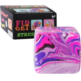 Fidget Toys Squishy Stress Cube, Stress Balls for Kids Adults Squishies Stress Relief, Ice Squishy Cube Sugar Balls, Sensory Toys for Kids with Autism, Fidgets for Classroom Prize Toys (Pink)