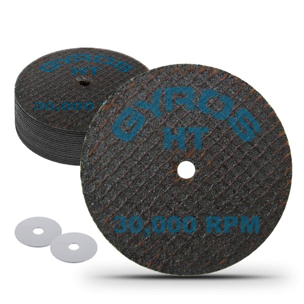 GYROS 2” Resin Cut-Off Wheels for Rotary Tools. 12 Double Fiberglass Reinforced Cutting Discs | High-Tensile for Materials like Steel, Bronze. Dremel Cutting Tool Accessory. Made in USA 11-32208/12