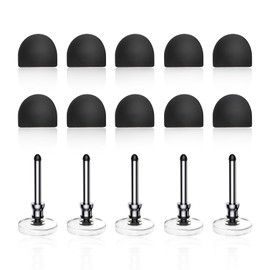 10 Rubber Tips+5 Transparent Disc Tips,High Precision and High Sensitivity Stylus Replacement Tibs,Black and Silver