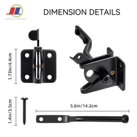Gravity Gate Latch, Self-Locking Fence Latch, Black