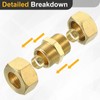 sourcing map 2Pcs Brass Compression Tube Fitting, 14 mm Tube