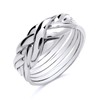 925 Sterling Silver 6 Band Puzzle Ring size M N