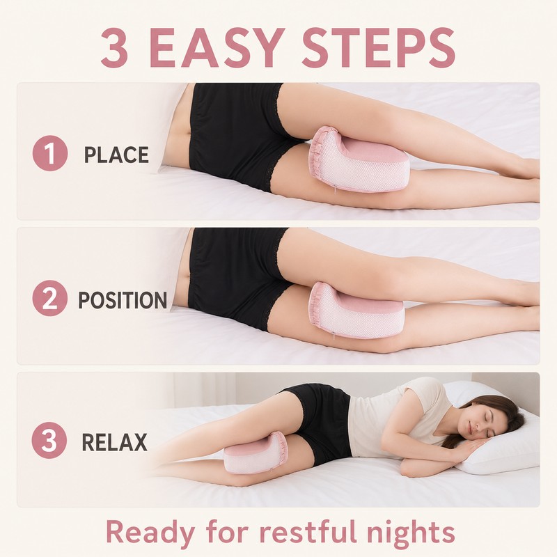 Memory Foam Leg Pillow for Side Sleeping Hip & Knee