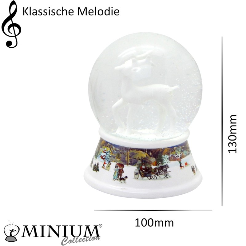 Snow globe deer white | base nostalgic winter landscape |