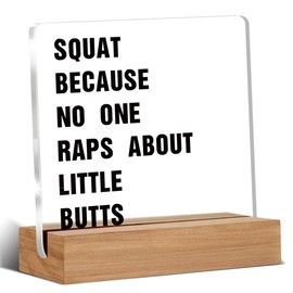 Gym Gifts for Women Men, Work Out Gifts for Gym Lovers, Motivational Fitness Gifts Squat Decor Desk Signs Plaque