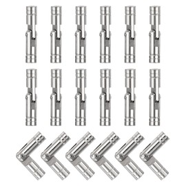 uxcell 18Pcs Invisible Brass Barrel Hinge, 25x5mm Concealed Hinges, Folding Support Cylindrical Hidden Barrel Hinges for DIY Keepsake Box Cabinet Door Barrel Hinges