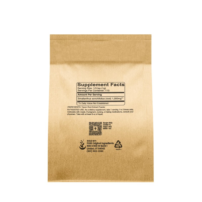 PURE ORIGINAL INGREDIENTS Yacon Root Extract (4 oz) Always Pure,
