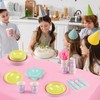Kochorie 254 Pcs Preppy Smile Face Party Supplies Pastel Tableware