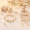 sourcing map 20Pcs Wooden Blocks with Holes, 1.6 Inch Unfinished