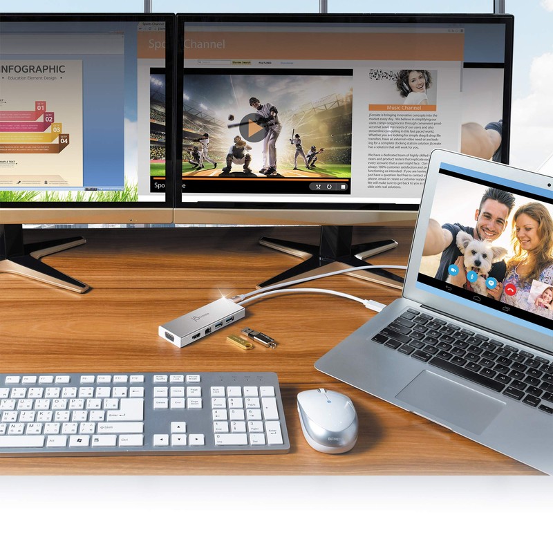 J5CREATE JUD380 DOCKING STATION MINI HDMI/VGA/USB 3.0/RED GIGABIT