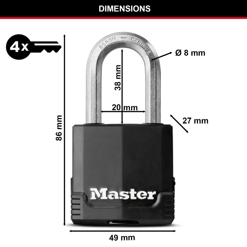 MASTER LOCK Heavy Duty Padlock [Key] [Covered Laminated Steel] [Weatherproof