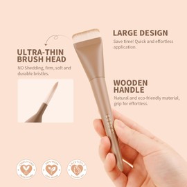docolor Brocha Plana para Base Líquida – Brocha Ultra Delgada para Maquillaje, Brocha Facial Premium para Difuminar, Crema y Maquillaje Fino, Herramienta para Rostro, Pincel Plano