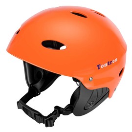 Tontron Wakeboard Kayak Kitesurf Water Sports Helmet (Glossy Orange, M)