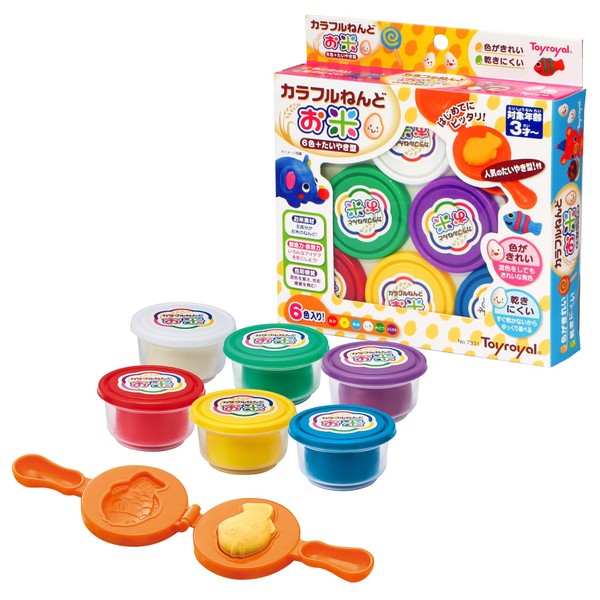 Toy Royal Colorful Nendoro Rice (6 Colors + Taiyaki Type Set) Rice Nendoro Set (High Color/Difficult to Dry), Nendoroid Play, Clay, Educational Toy