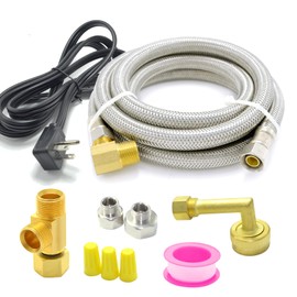 TT FLEX Universal Dishwasher Installation Kit,8 Ft Stainless Steel Dishwasher Hose,Burst Proof Water Supply Line with 3/8" Compression Connections
