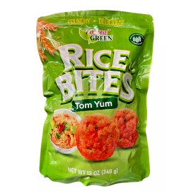Paradise Green 2-PACK Paradise Green Crunchy Rice Bites Tom Yum 12 oz each bag