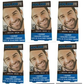 Color For Him Lot 12 Color For Him Brush-In Color Gel Mustache Beard & Sideburns Color Brown
