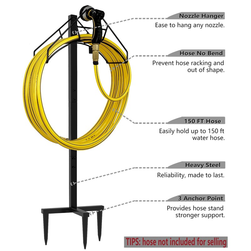 Artigarden Freestanding Garden Hose Holder Hanger, Heavy Duty Metal Water