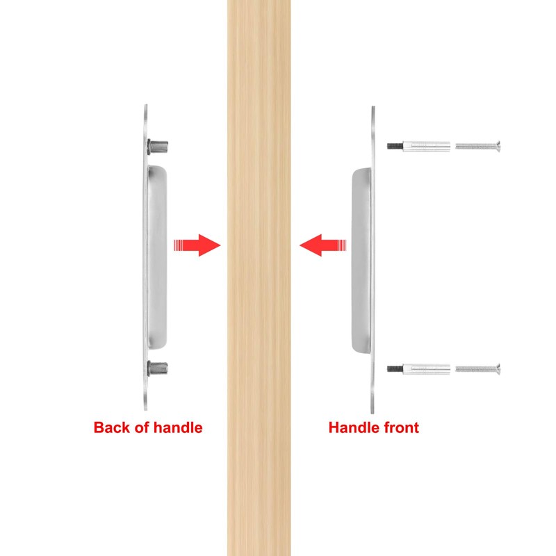 PATIKIL Recessed Finger Flush Pulls 4" 2 Pcs Pocket Door