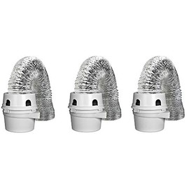 Dundas Jafine TDIDVKZW Indoor Dryer Vent Kit with 4-Inch by 5-Foot Proflex Duct, White (3-(Pack))