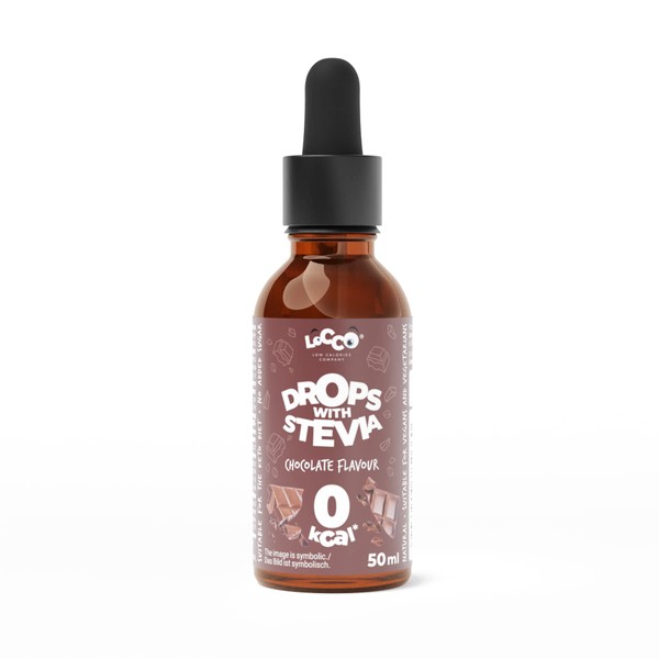 Locco Natural Flavoured and Sweetening Drops with Stevia | 0 Calories | Vitamin C and B Vitamins | Sugar Free (Chocolate)