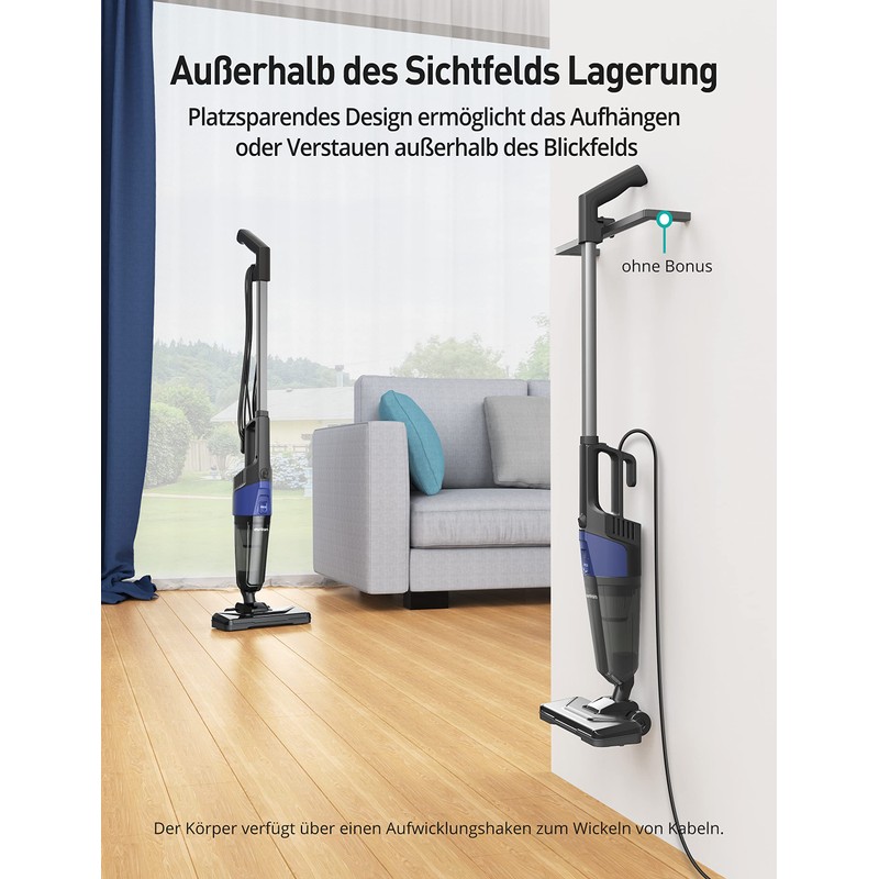 Corded Stick Vacuum Cleaner, Aspiron Small Vacuum Cleaner with 20kPa