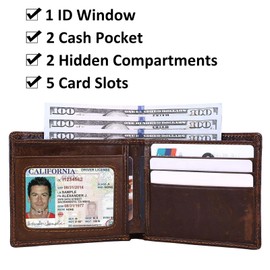 Itslife Mens Bifold Wallet with 3D Dragon Pattern,Leather Wallets for Men RFID Blocking,Gift Wallet for Men (Dragon Brown)