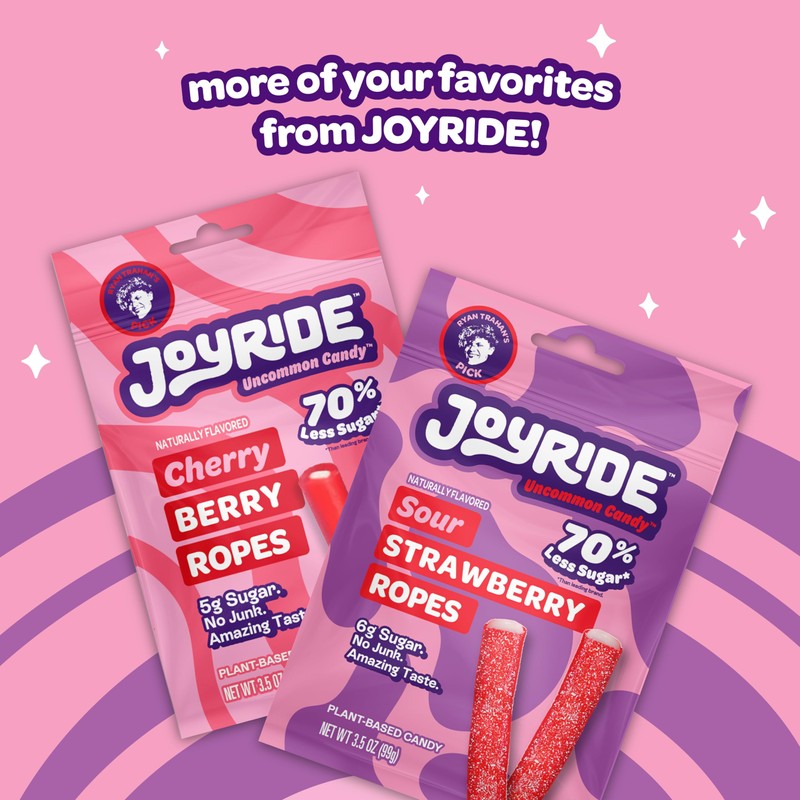 JOYRIDE Sour Strawberry Ropes - 3.5 oz 6-Pack Bundle with
