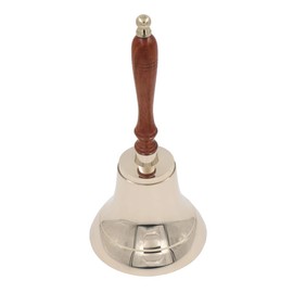 Large & Heavy Solid Brass Loud Hand Call Bell for Weddings, Christmas, School 11"(H) 5"(D) Polished Brass by The Metal Magician
